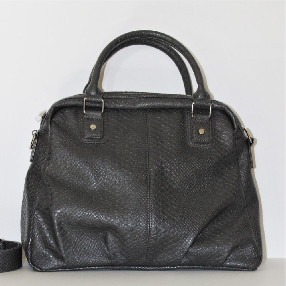 Jewel by Thirty-One NWOT Gray Reptile Embossed PU Satchel - Picture 2 of 10